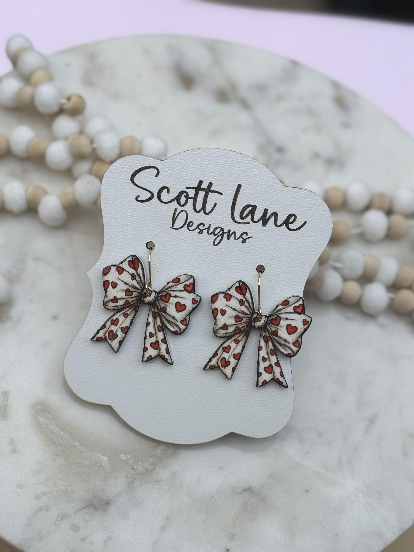 Valentine's Day Bow Hearts Earrings