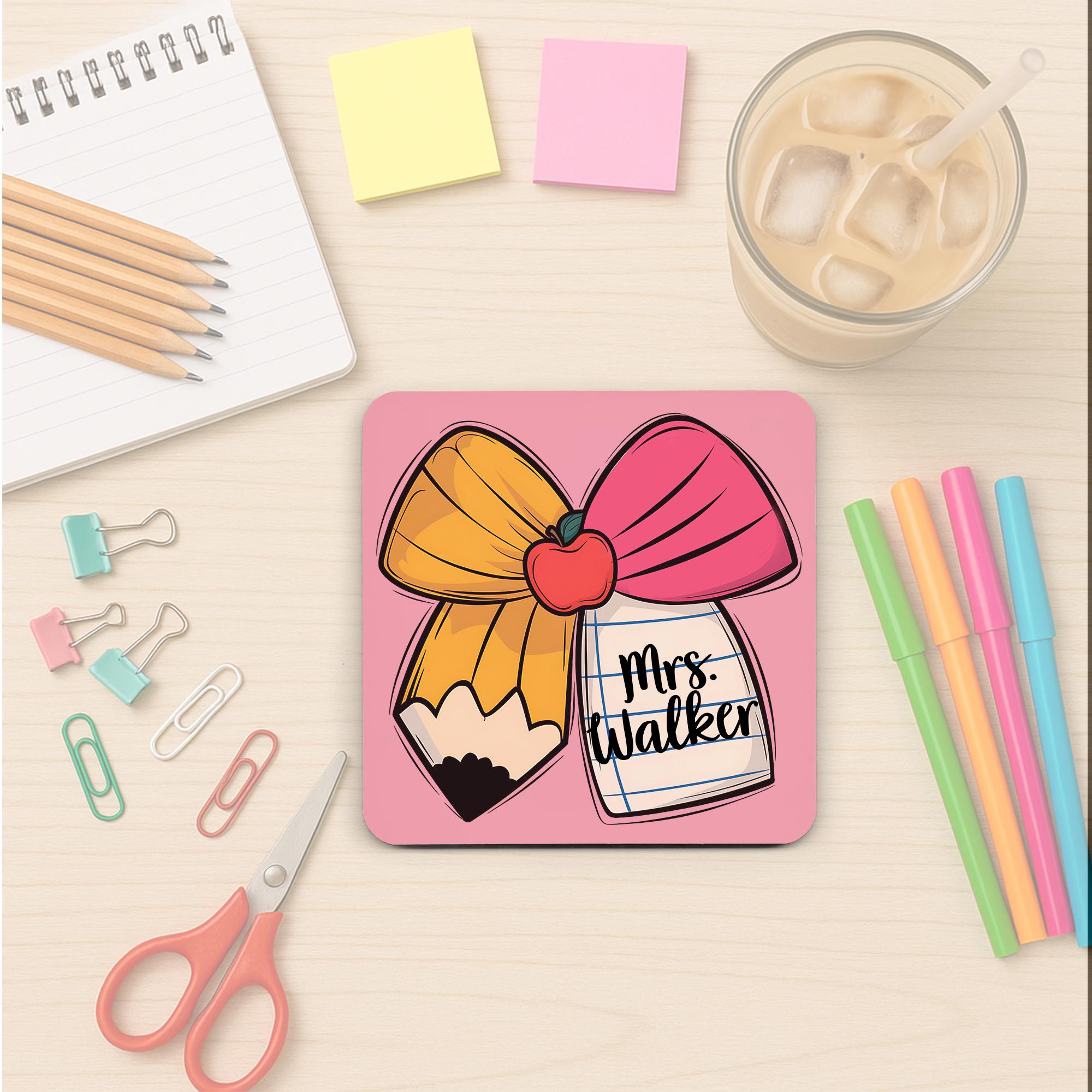 Personalized Teacher Pencil Coaster