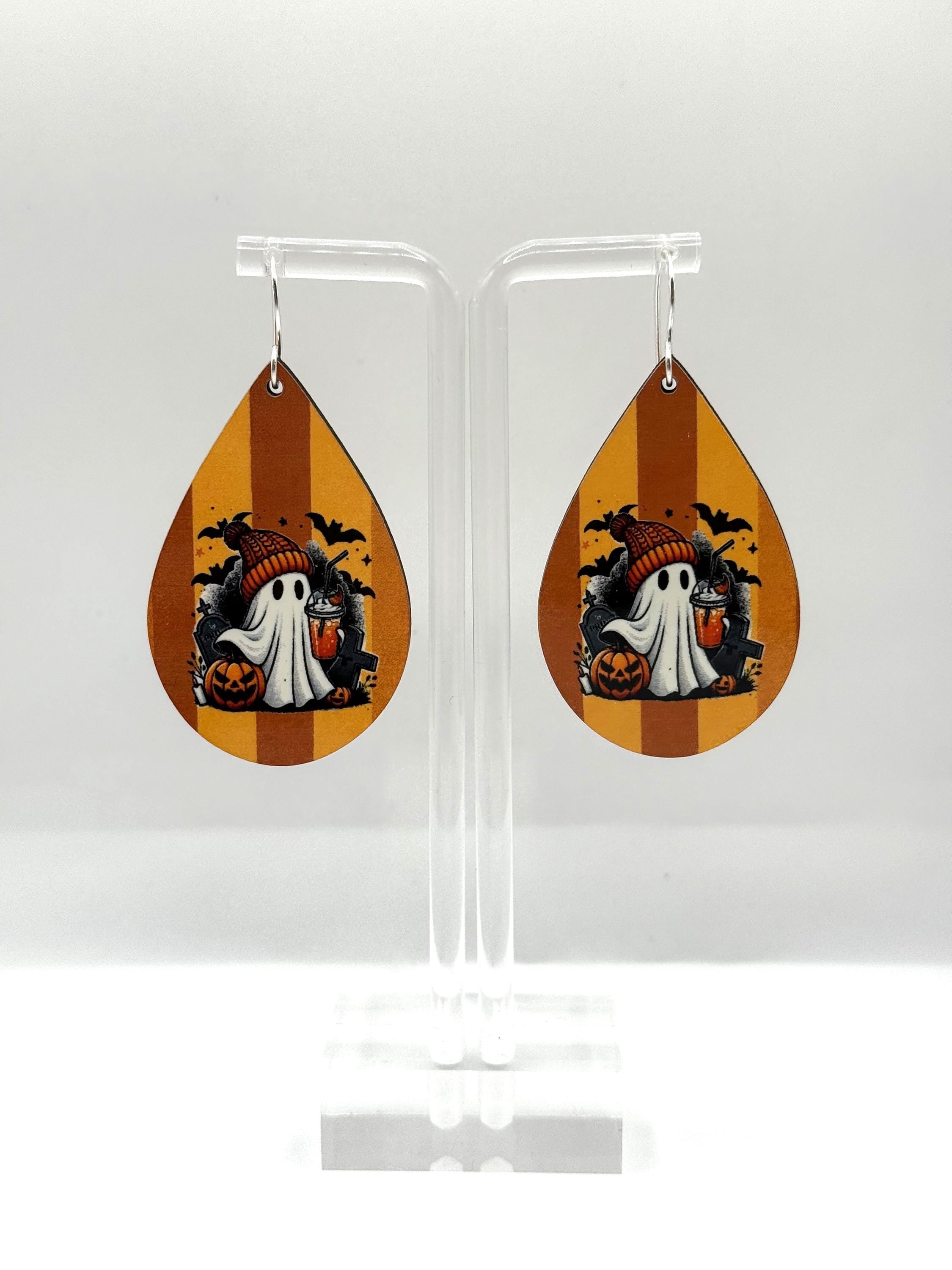 Ghost Teardrop Dangle Earrings