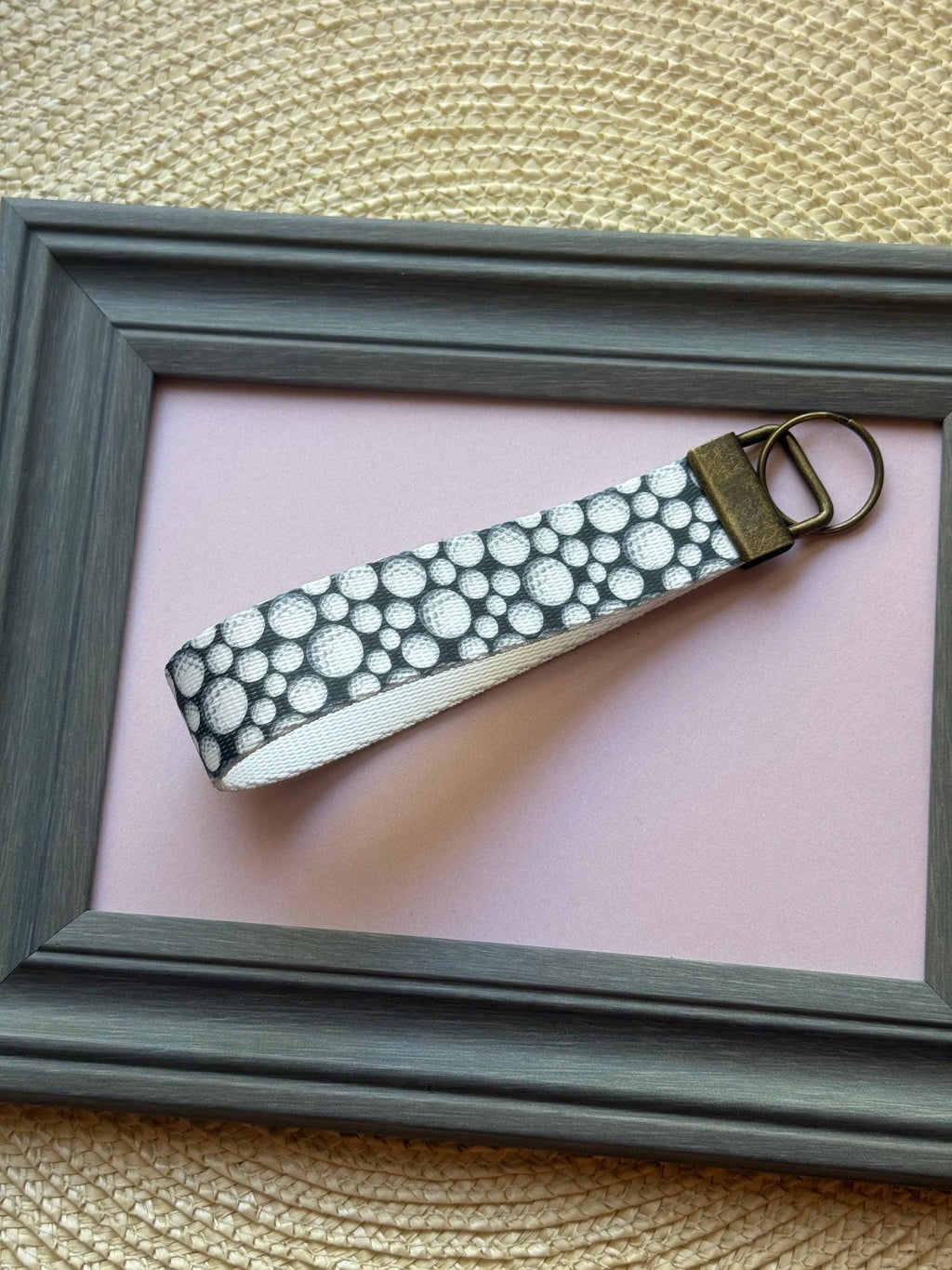 Golf Ball Wristlet Keychain: Sublimated Golfer Key Fob