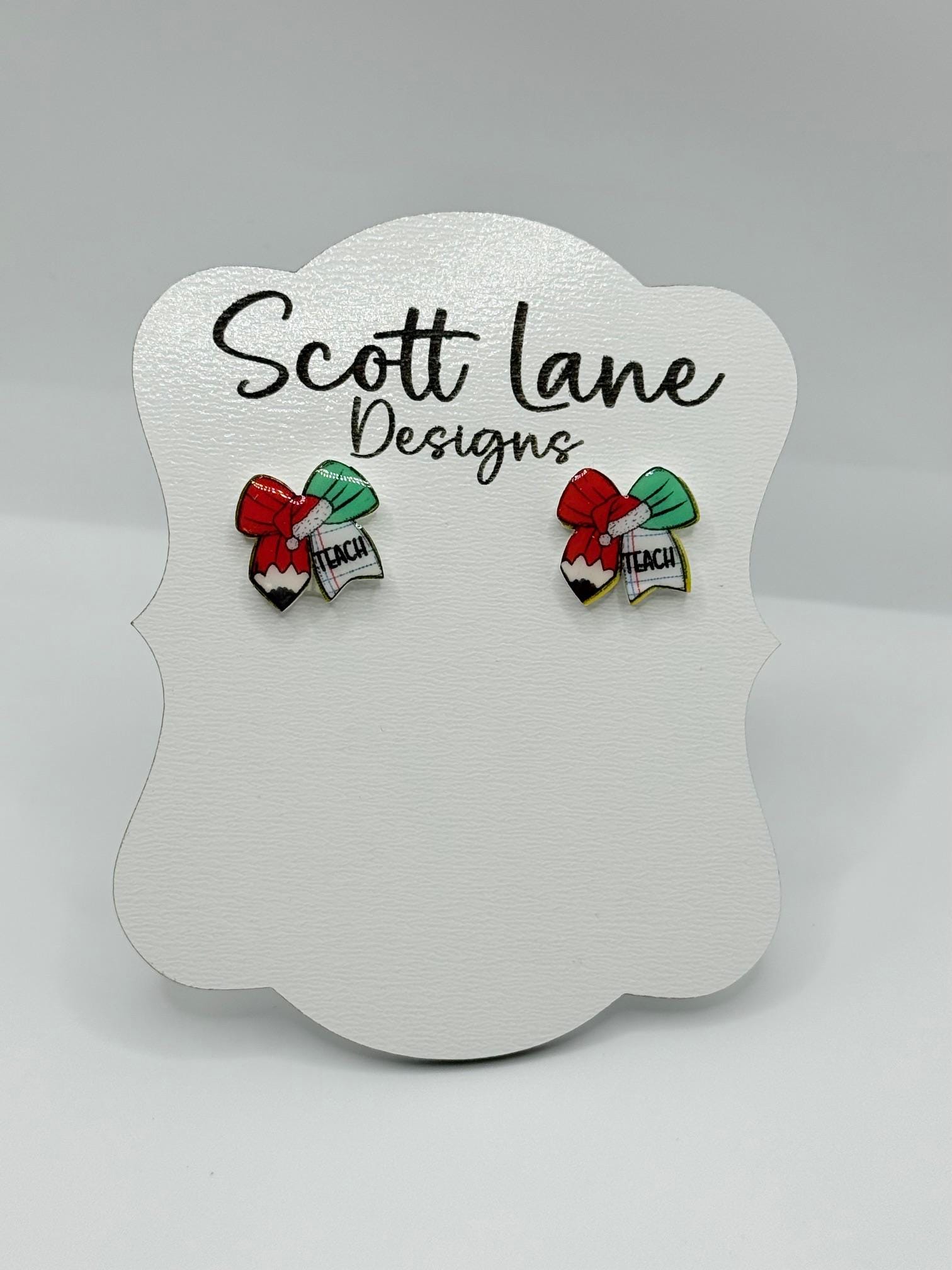 Teacher Christmas Stud Earrings