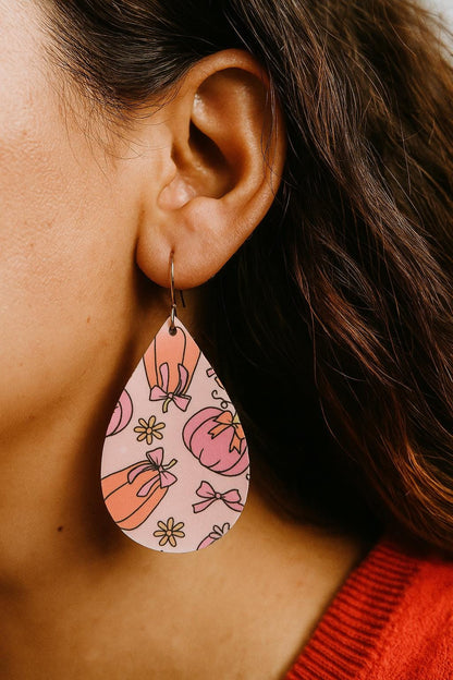 Pumpkin & Bow Dangle Earrings
