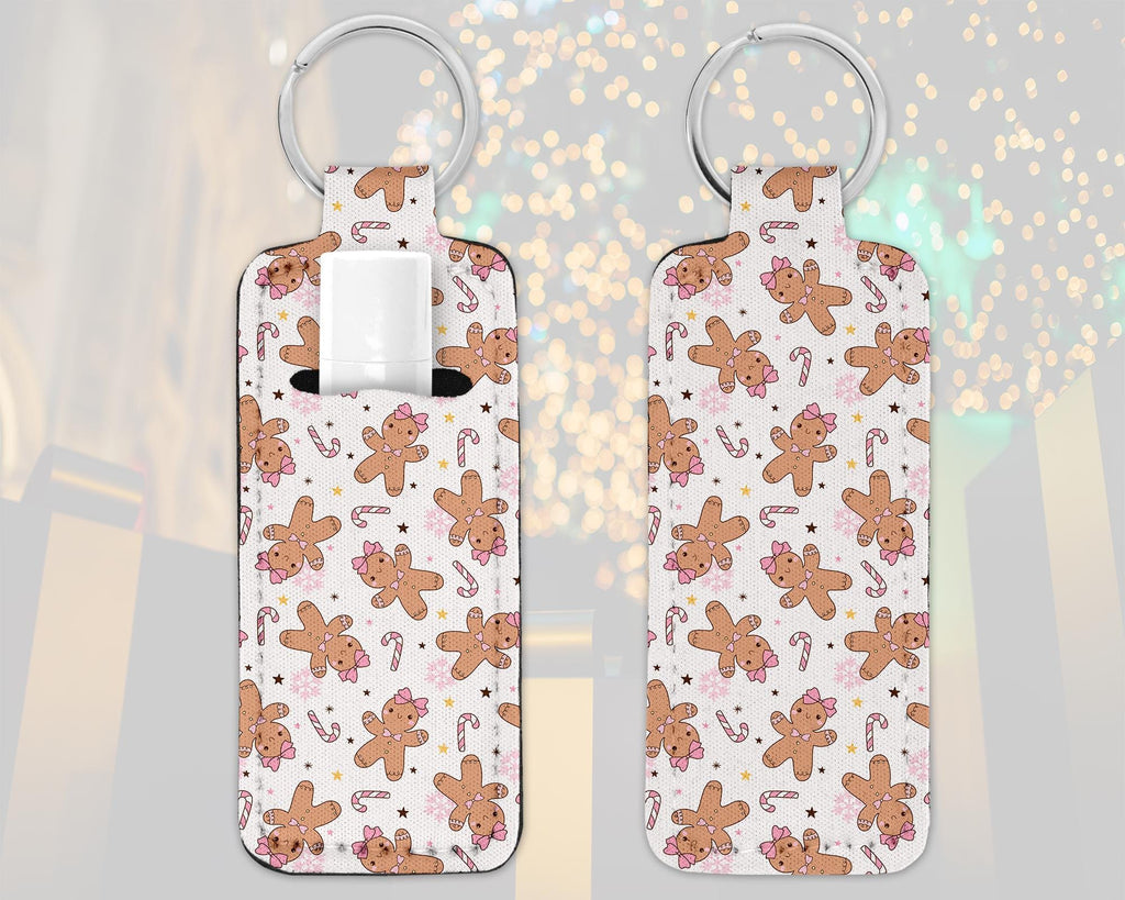 Personalized Gingerbread Girl Lip Balm Keychain