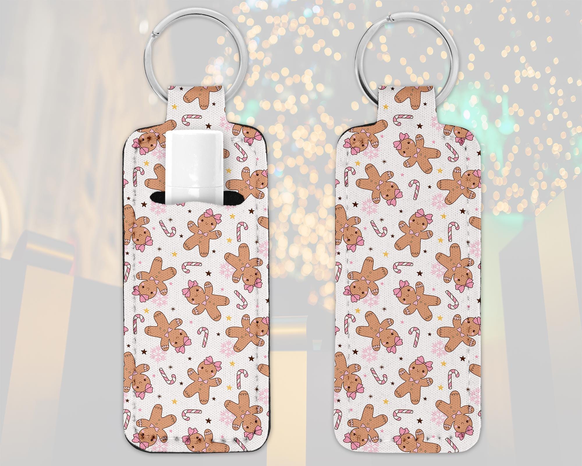 Personalized Gingerbread Girl Lip Balm Keychain