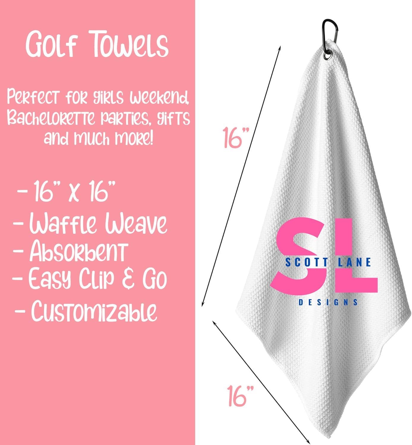 Personalized Circle Monogram Golf Towel