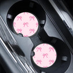 Pink Bow Car Coasters