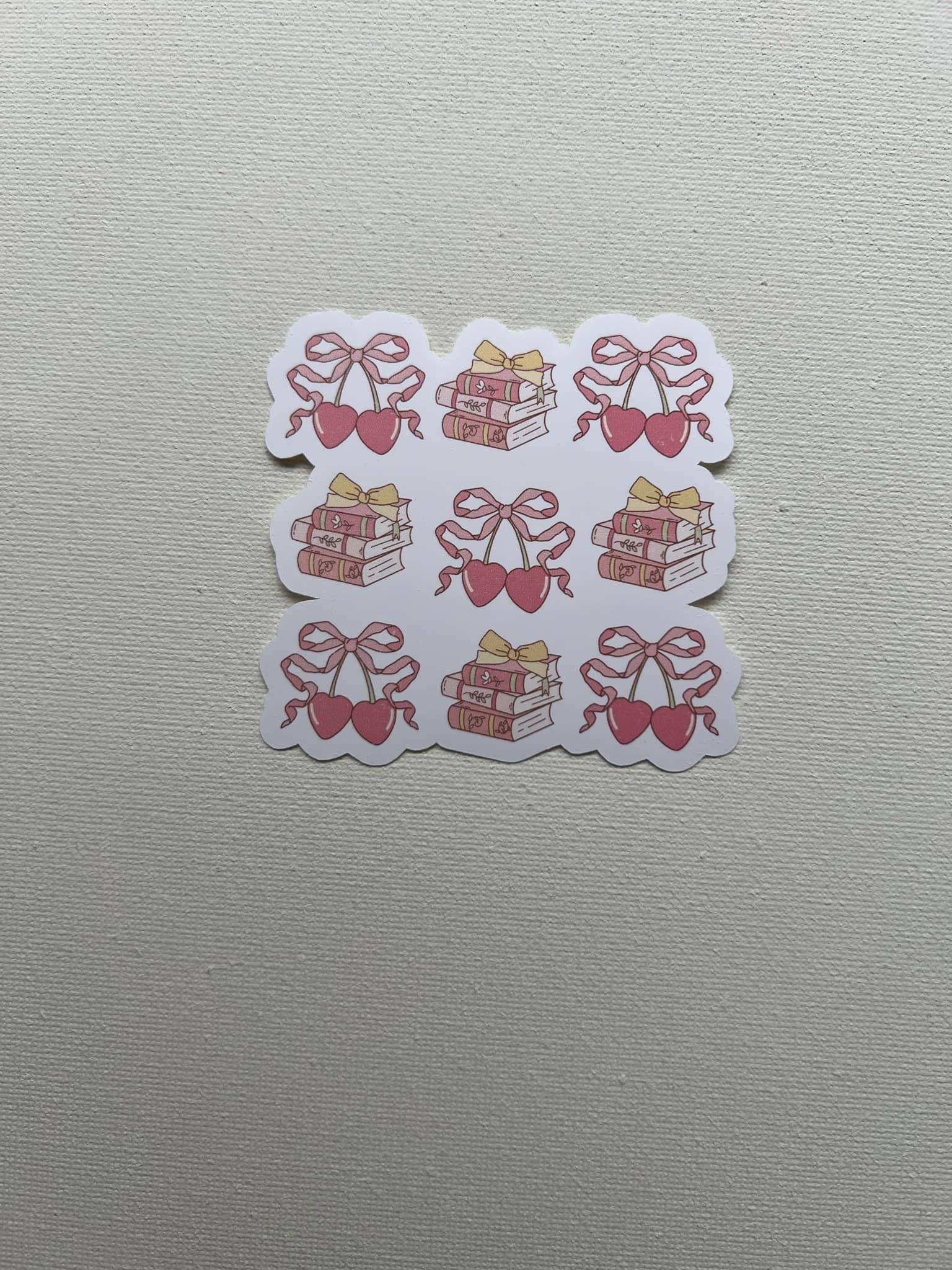 Coquette Book Stack Sticker