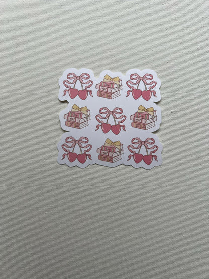 Coquette Book Stack Sticker
