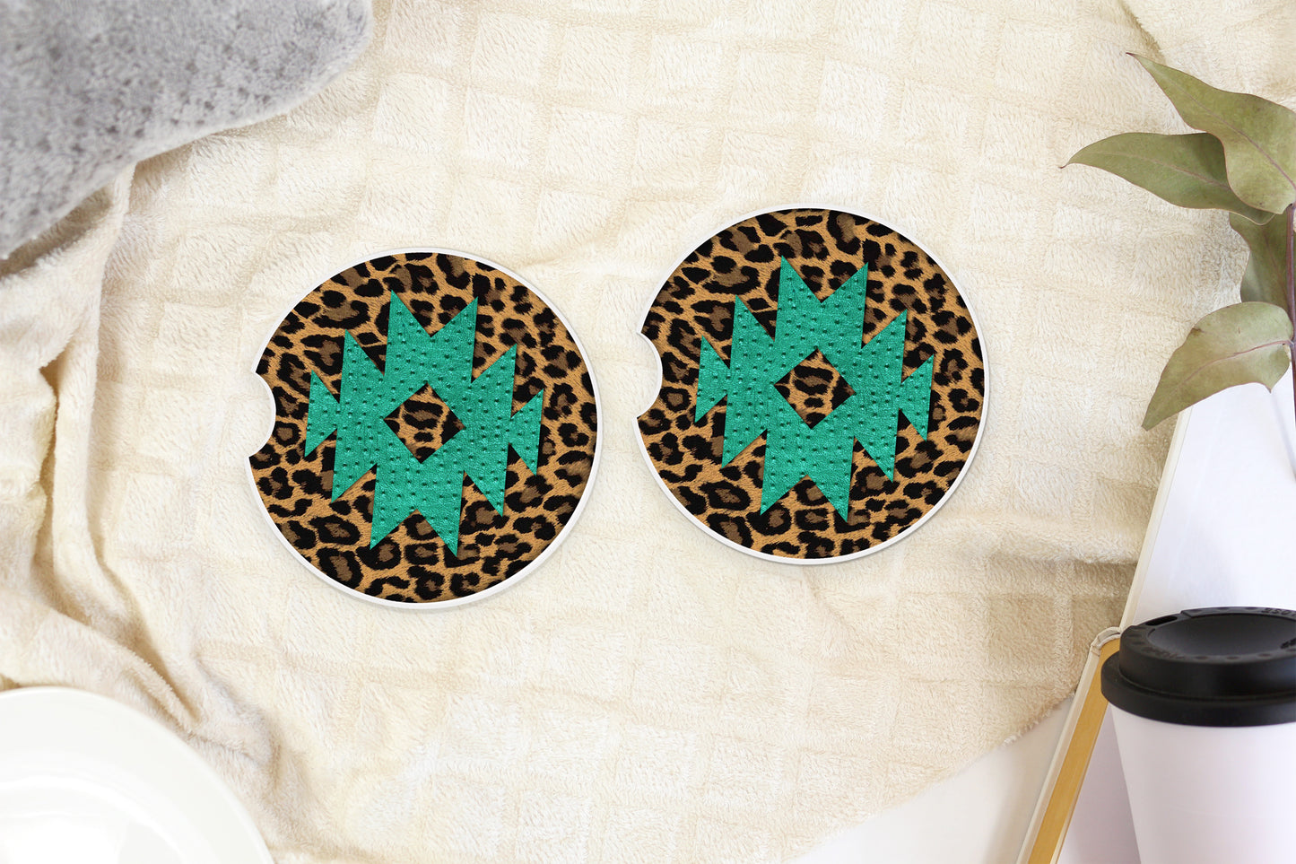 Aztec Leopard Car Coaster