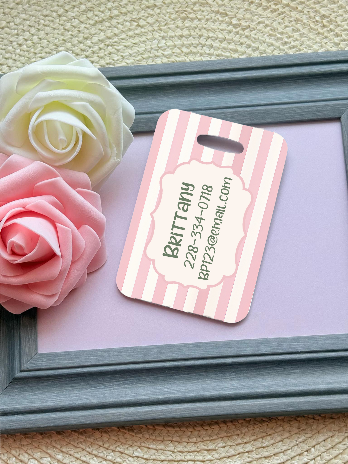Personalized Hydrangea Bag Tag