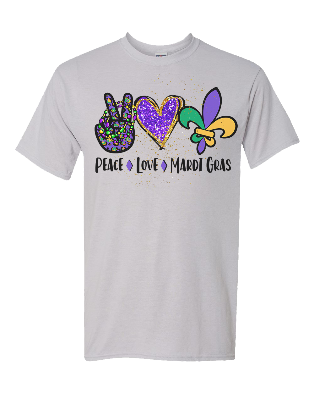 Peace Love Mardi Gras Tee