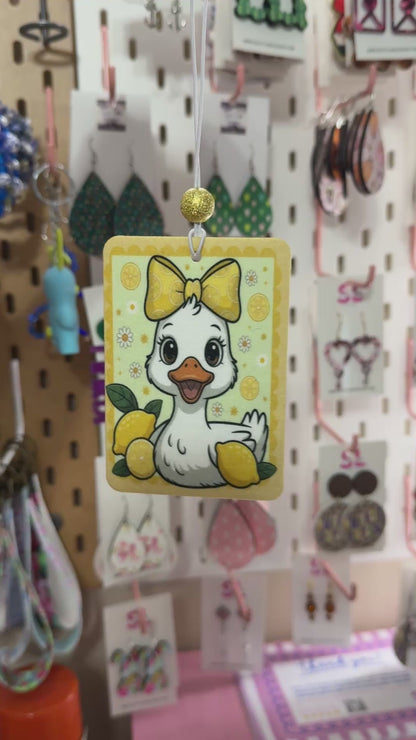 Preppy Lemon Duck Unscented Car Air Freshener Charm