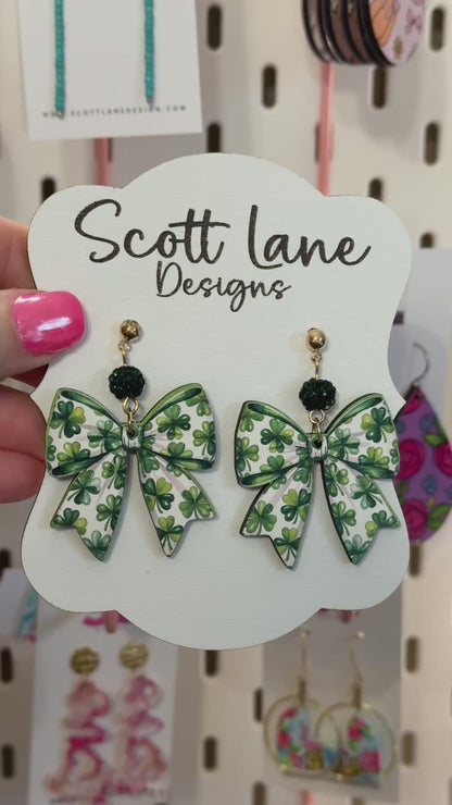 St. Patrick’s Day Bow Earrings