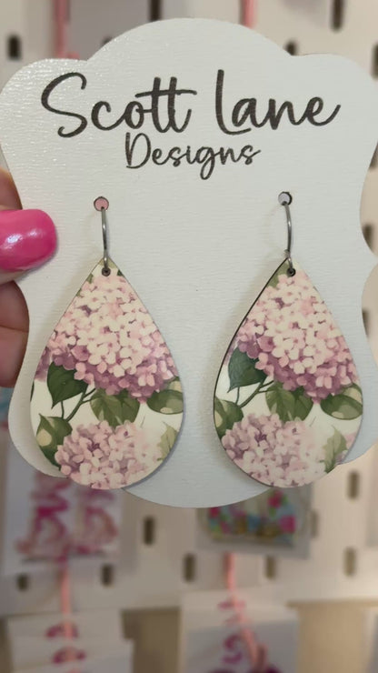 Hydrangea Teardrop Earrings