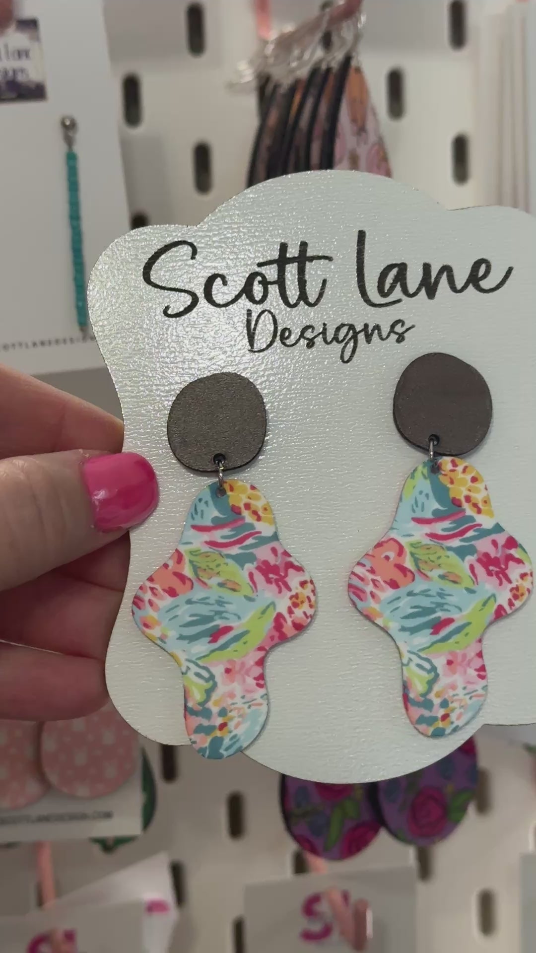 Colorful Floral Dangle Earrings