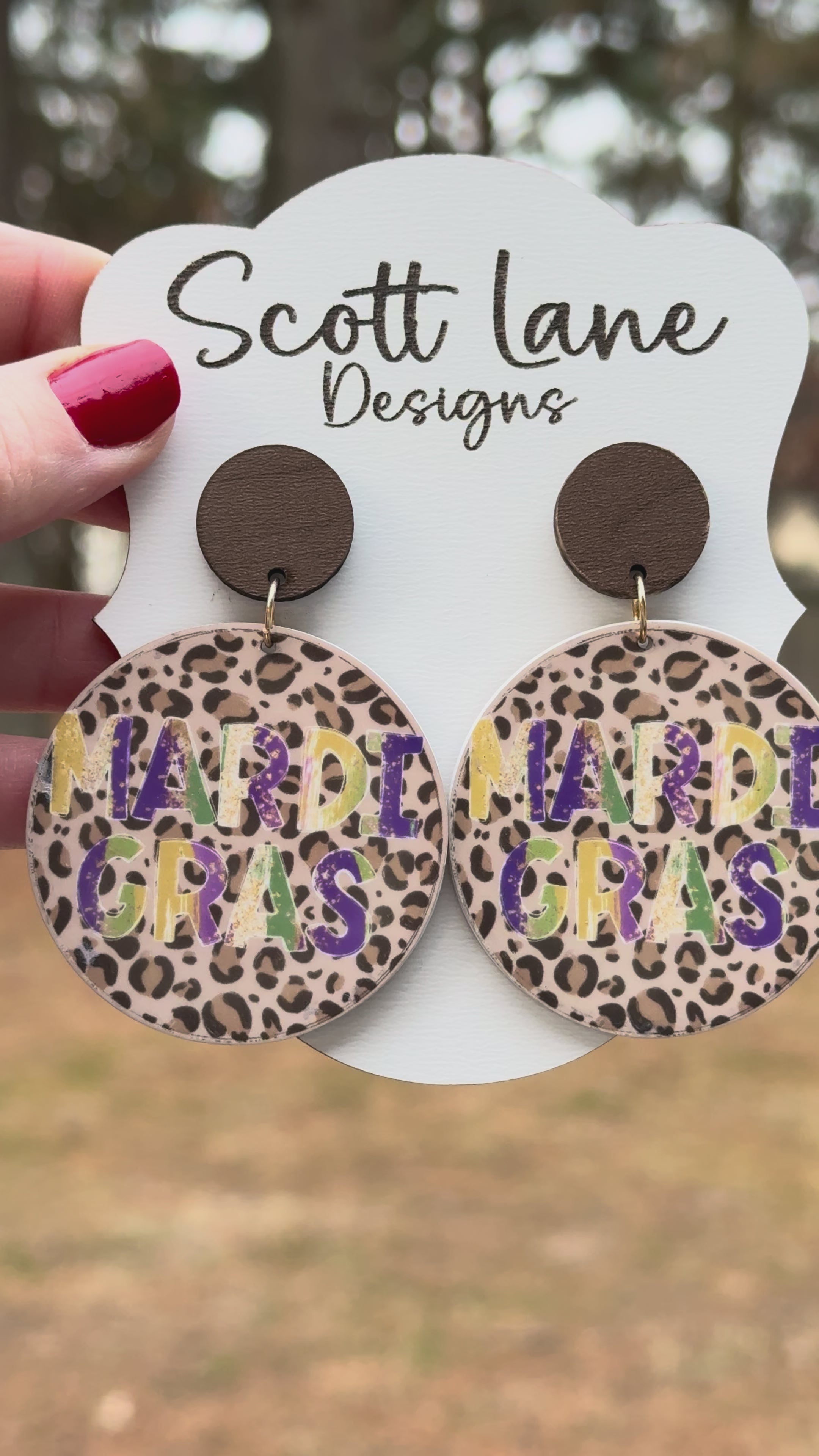 Mardi Gras Leopard Print Earrings