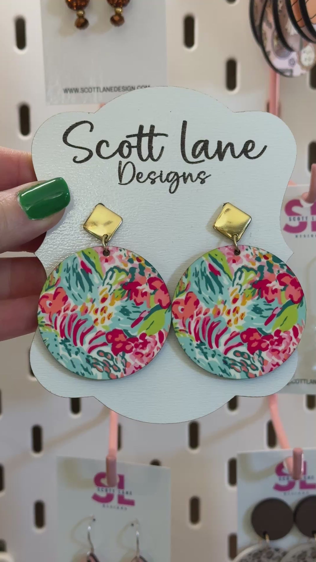 Colorful Floral Statement Earrings