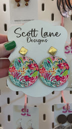 Colorful Floral Statement Earrings