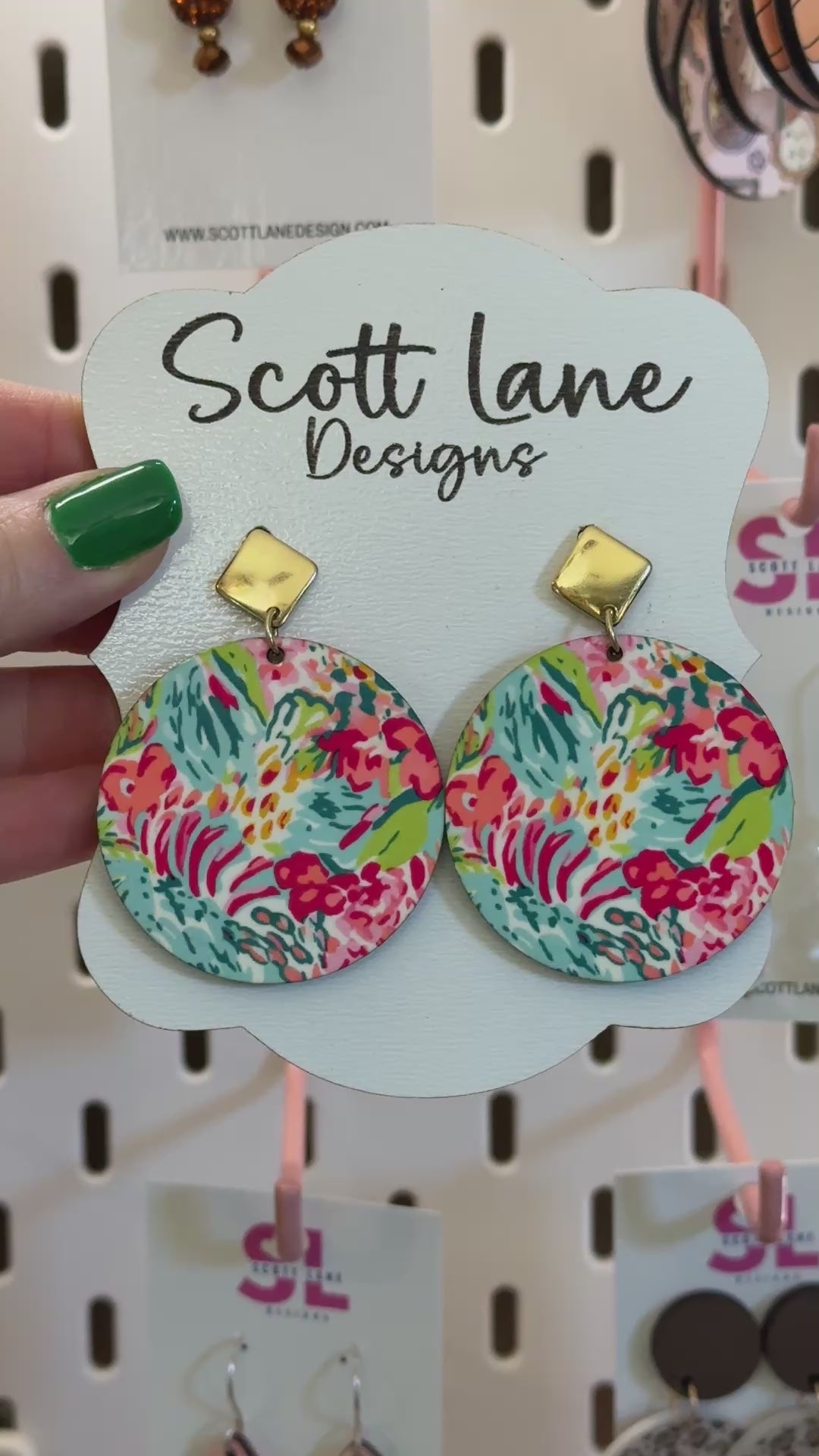 Colorful Floral Statement Earrings