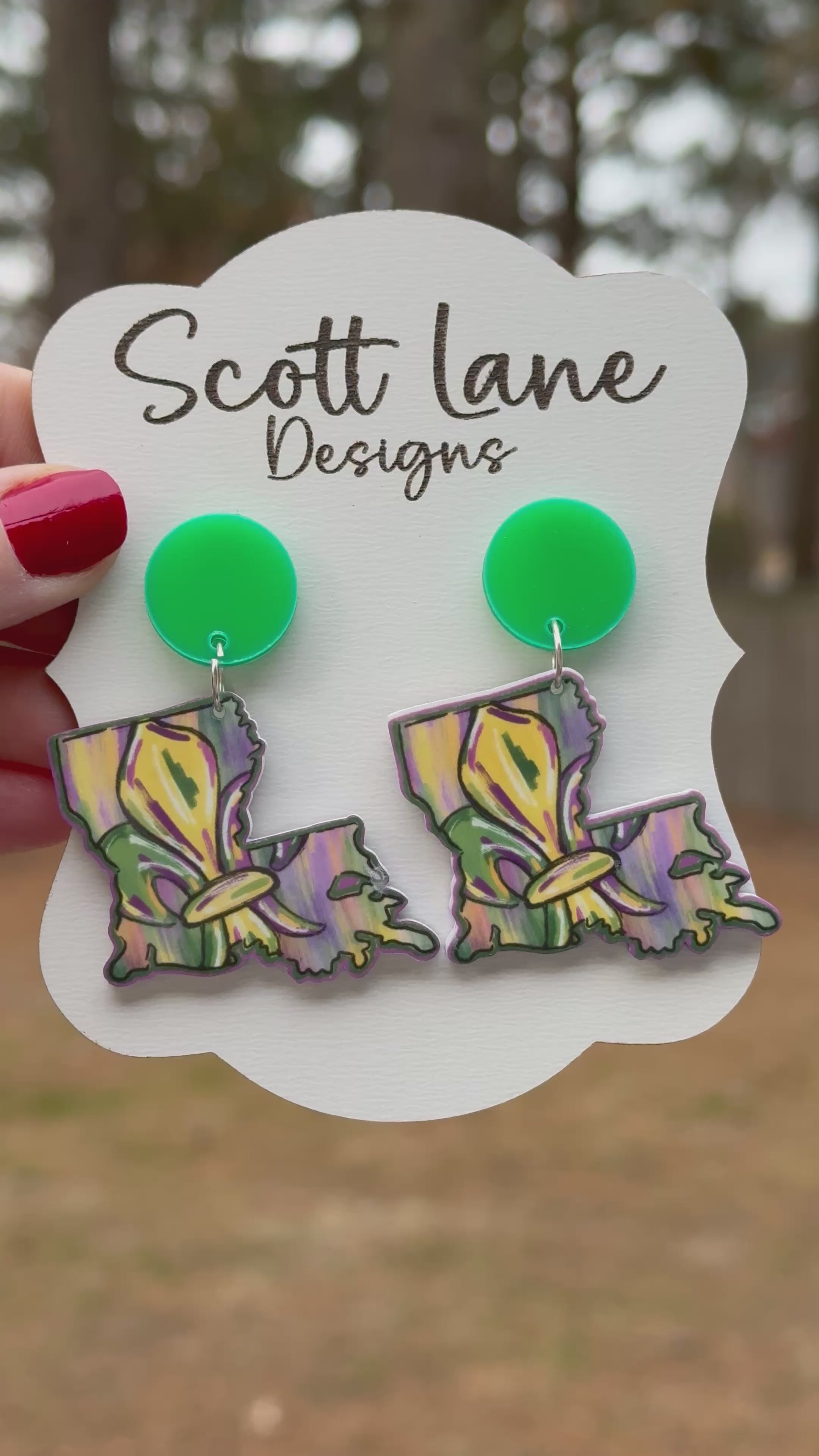 Louisiana Mardi Gras Earrings