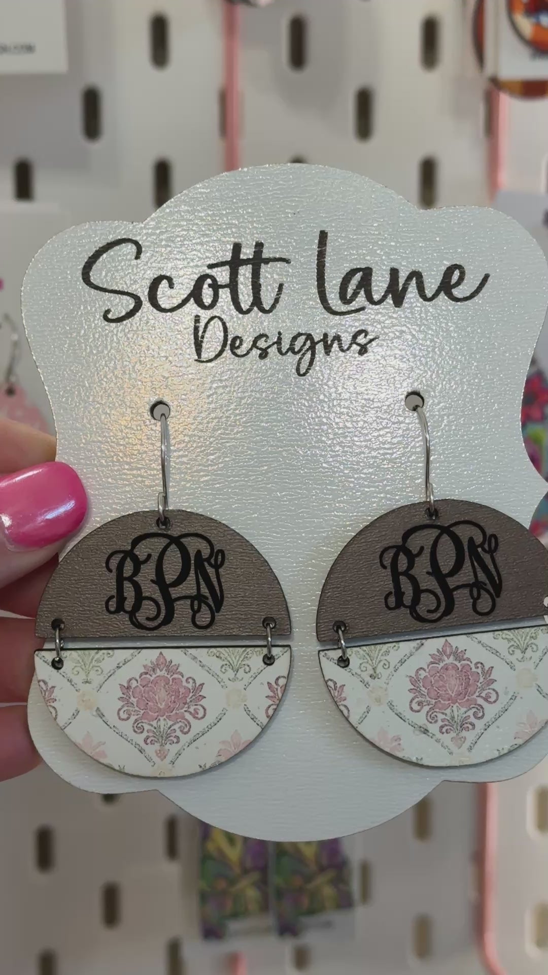 Personalized Monogram Wood Earrings