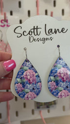 Blue Hydrangea Teardrop Earrings