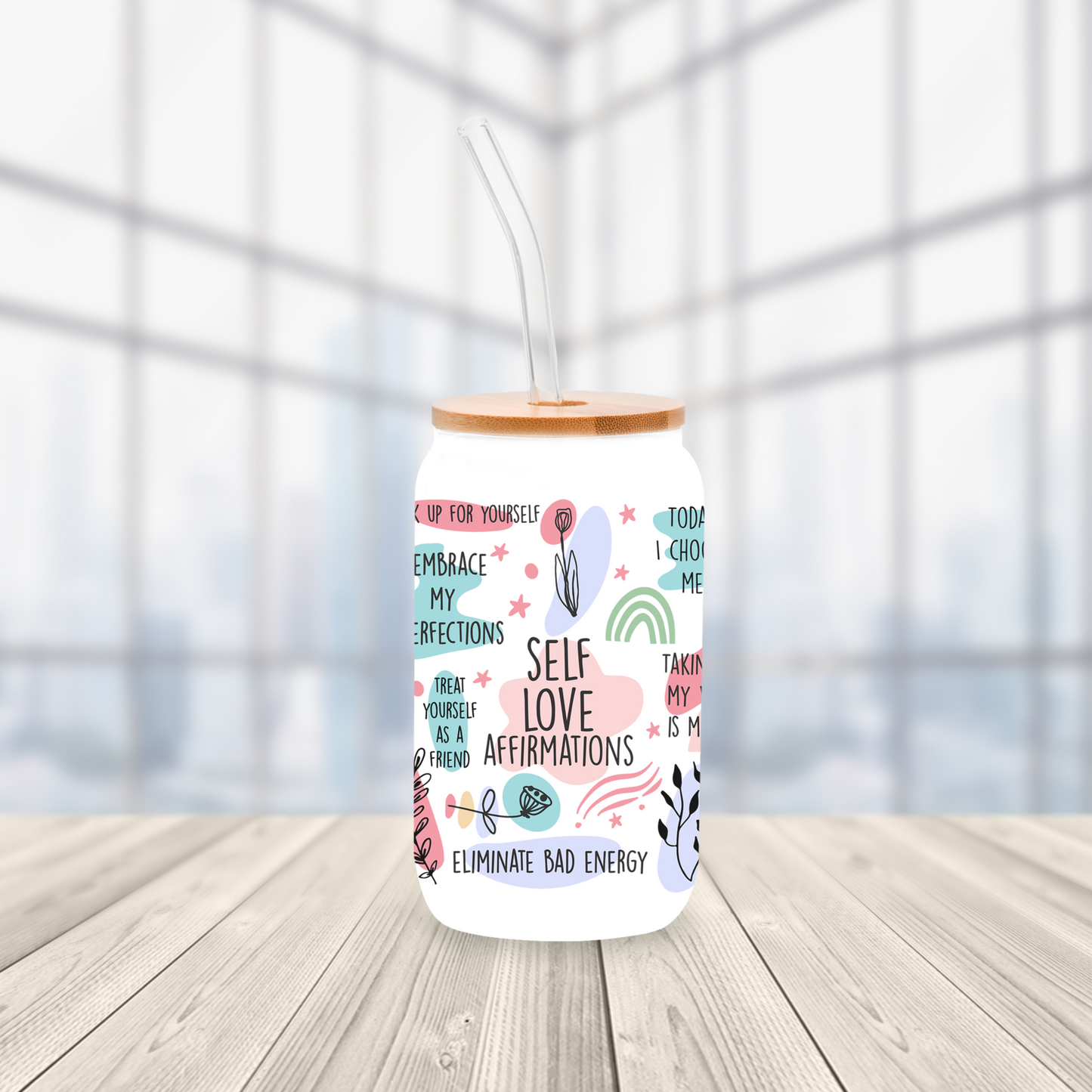 Self Love 16oz Glass Cup