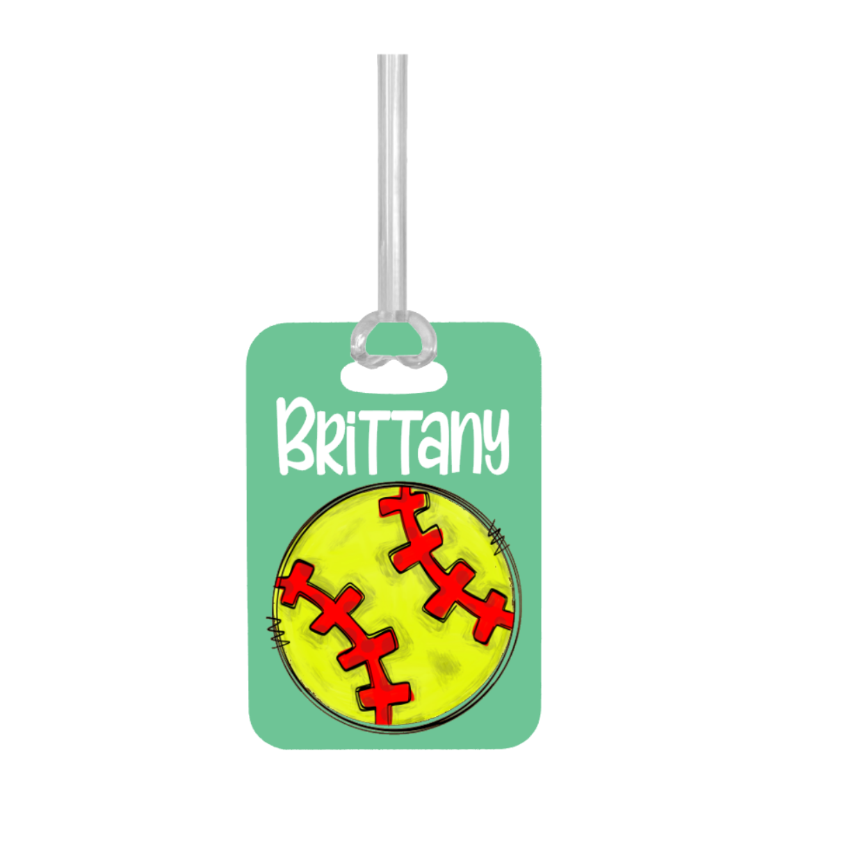 Softball ID Personalized Bag Tag