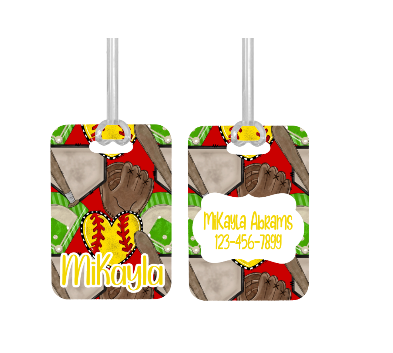 Softball Personalized Bag Tag