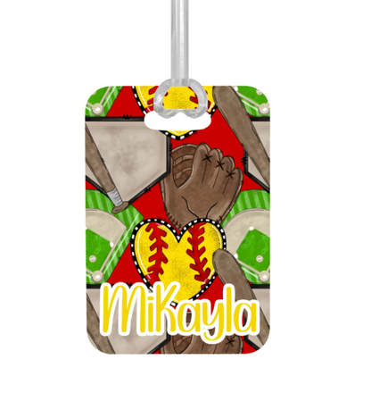 Softball Personalized Bag Tag