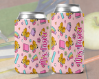 Personalized Bow Pencil Teacher Can Cooler